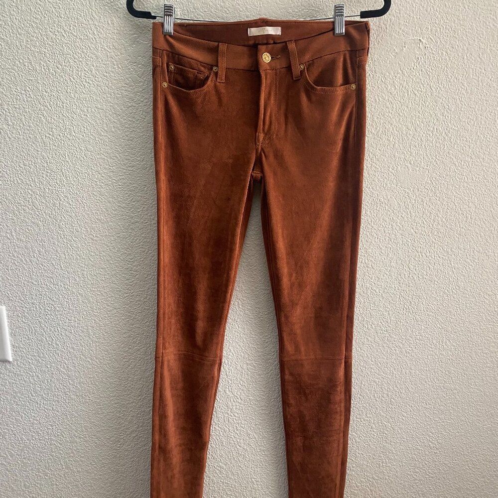 7 For All Mankind Sueded Skinny Jeans Pants Leggings Rust Color Size 28 x 31